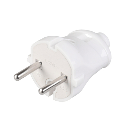 Вилка розбірна пряма без з / К 6А, біла, IEK, EVP20-06-01-K01 - 1