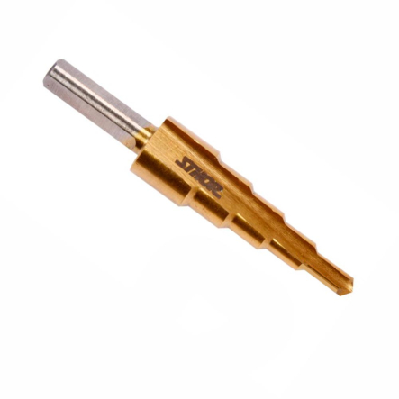 Сверло коническое ступенчатое титановое по металлу STHOR d=4-12мм HSS 4241