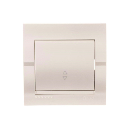 Вимикач прохідний Lezard DERIY одноклавішний, перлинно-білий металік, 702-3030-105 - 1