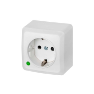 Розетка накладна із заземленням, біла, IP20, Elektro-Plast BERG, 3737-00