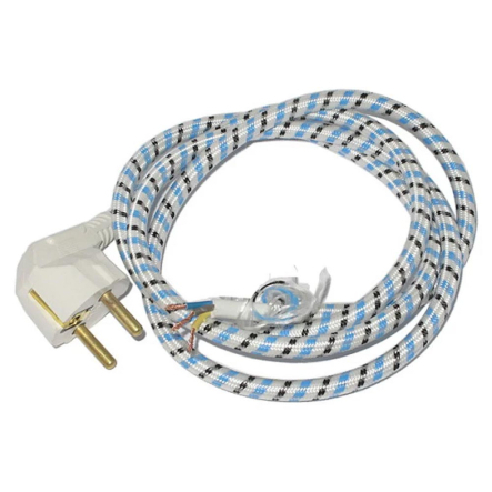 Шнур на утюг 2м с вилкой с заземлением 10А 220В (1,7м) (3*0,75мм) - 1