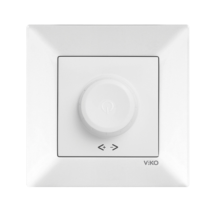 Світлорегулятор поворотний 600 Вт, VIKO Meridian, 90970020-WH, білий - 1