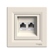 Розетка компьютерная 2-я Schneider Electric ASFORA, крем, ЕРН4400123