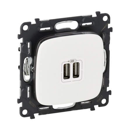Розетка 2-ая USB для зарядки Legrand Valena Allure, 754995, білий - 1