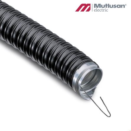 Металорукав в ПВХ оболонці з протяжкою D 32 чорний (1м), MUTLUSAN - 1