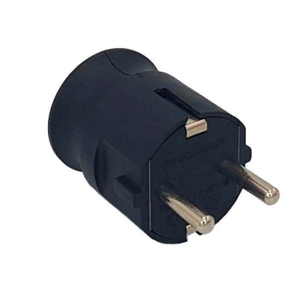 Вилка пряма NEOMAX NX1101, чорна, із заземленням - 1