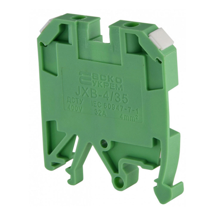 Клеммник винтовой JXB-4х35 зелёный, АСКО-УКРЕМ, A0130010012