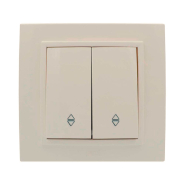 Вимикач EL-BI ZENA, 2 кл., прохідний, крем, 500-010300-211