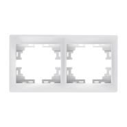 Рамка Lezard MIRA двомісна, горизонтальна, без вставки, біла, 701-0200-147