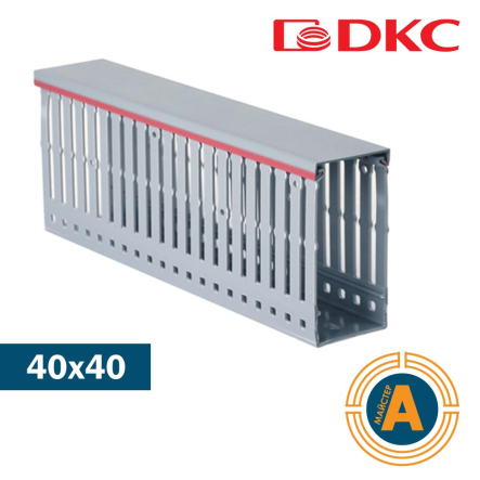 Короб перфорированный, ДКС, 001134RL, T1-E 40x40, шаг 10 мм, перфорация 4 мм, длина 2 м, серый - 1