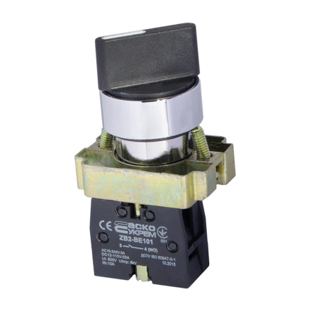 Кнопка поворотна 2-х позиційна з самоповерненням стандартна ручка, ACKO-УКРЕМ XB2-BD41, A0140010076 - 1