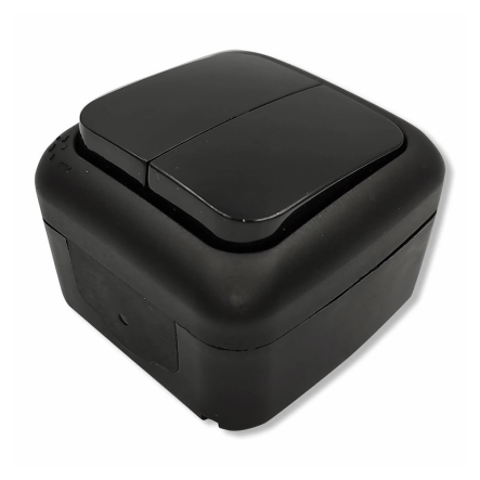 Выключатель VI-KO Palmiye 2-кл, черный, 90555102 - 1