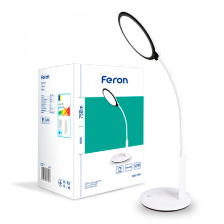 Настольная лампа FERON DE1730 16W 5000K белая, DE1730 белая - 1
