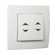 Вимикач двоклавішний прохідний Makel Lillium Natural Kare, крем, 32001026