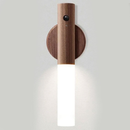 Настінний LED ліхтарик з магнітним / Акумуляторний міні ліхтар з датчиком руху W-52, коричневий - 1