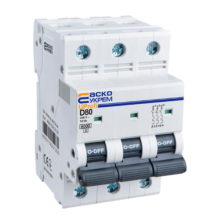 Автоматический выключатель АСКО-УКРЕМ ВА UProfi 3P, 80А D, 6кА, A0010210127
