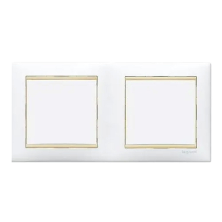 Рамка подвійна вертикальна LEGRAND Valena, 774482, білий/жовтий опал - 1