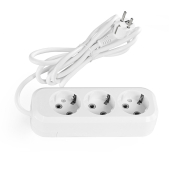 Подовжувач мережевий 3 гнізда с з/з 3м (3x1.5мм) білий, VIDEX, TF-ES316G-3W