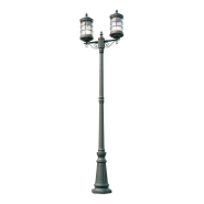 Светильник парковый Lusterlicht, Lettera, E27, 100Вт, столб двойной, черный матовый