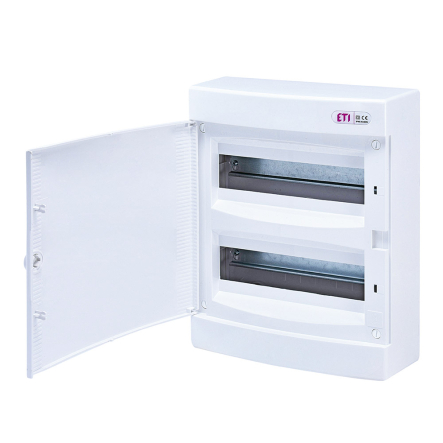 Щит наружный распределительный ETI ECT 24PO, 24 модуля, пластиковый, с белой дверцей, 1101008 - 1