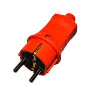 Вилка ERKA 4001-3, 16А з/к прямая красная (каучук)