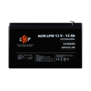 Акумуляторна батарея LPM 12V, 12Ah тип AGM, LOGIC POWER LPM12-12