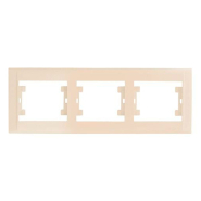 Рамка потрійна горизонтальна Makel Defne, крем, 42010703