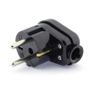 Вилка Timex угловая 16А черная, WT-16U CZ