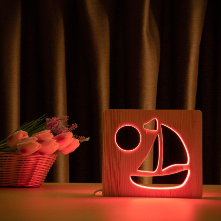 Ночник LED деревянный Кораблик (RGB/1) Ночник LED деревянный Кораблик (RGB/1)