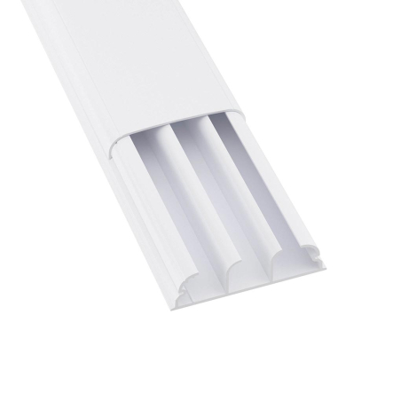 Кабель-канал плинтусного типа 70х22мм, трехсекционный, с крышкой, белый RAL9016, 2м, ДКС, 07200