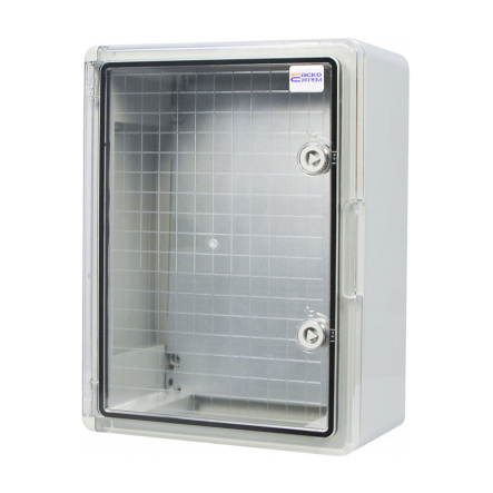 Корпус АБС-пластик АСКО-Укрем, ударостойкий, с монтажной панелью, прозрачные дверки, 30*40*17, ІР65, A0270010027