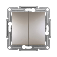 Выключатель двухклавишный, самозажимной, Schneider Electric ASFORA, бронза, EPH0300169