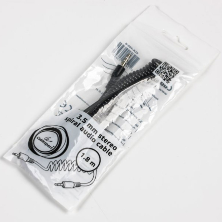 Кабель стерео аудио Cablexpert CCA-405-6 спиральный с разъемами 3,5 мм, 1.8м