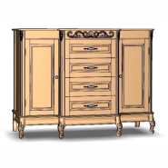 Комод Мебус Імперія 4Ш2Д з виступом, 1655х510х1225 мм, дуб