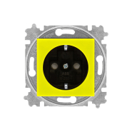 Розетка одинарная с зазем. желтый