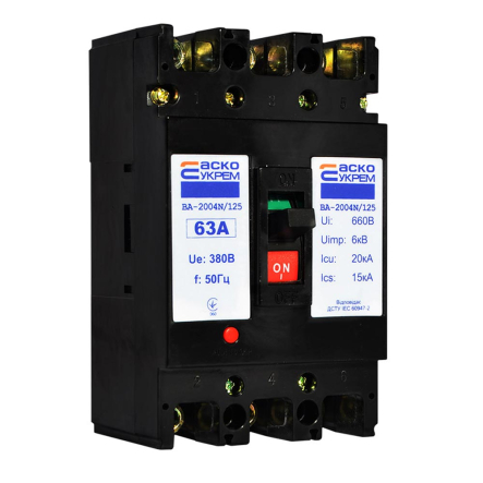Автоматический выключатель АСКО-УКРЕМ ВА-2004N/125 3P 63А, A0010040079