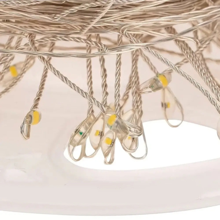 Гирлянда LED Роса Мишура от USB 50м, 1500LED+ пульт, Тёплый белый свет