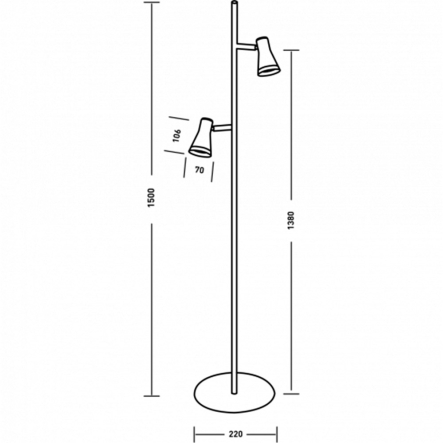 Спот светильник на 2 лампы MAXUS MSL-02F, 8W, 4100K, белый - 3