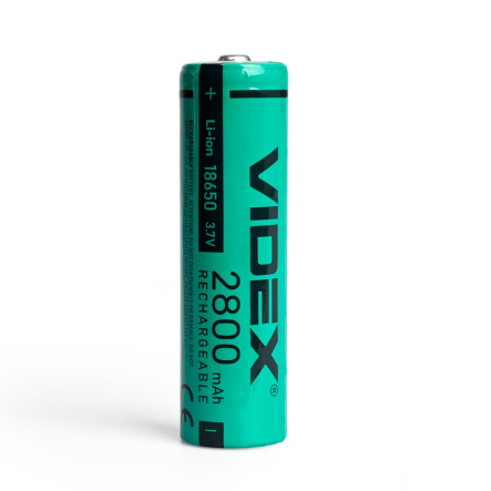 Акумулятор літій-іонний VIDEX 18650-P(без захисту) 2800mAh bulk/1pc, 23585 - 1