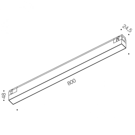 Светильник линейный IN_LINE LINEA 800, L800mm, W24, 5mm, H48mm, LED 18W, 4000К, черный (06.8000.18.940.BK) - 2