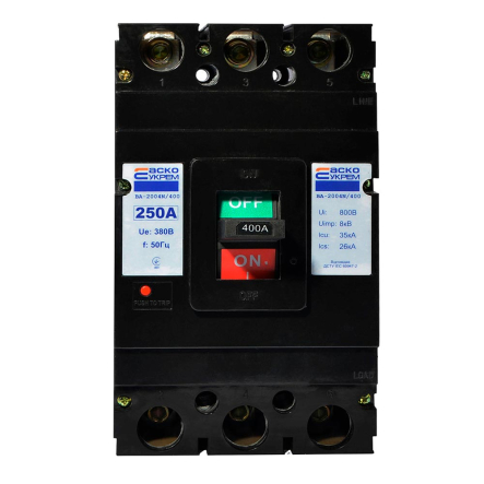 Автоматичний вимикач АСКО-УКРЕМ ВА-2004N/400, 400 В, 3 P, 250 A, A0010040072 - 1