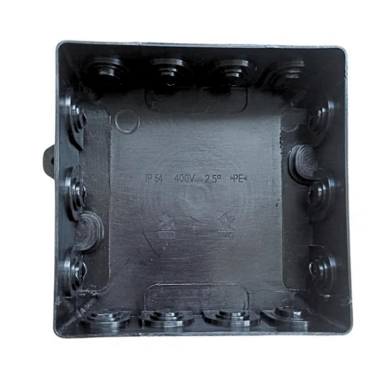 Коробка распределительная наружная КОВА-ЕЛЕКТРО Р15, без клемм 94(117,2)х94,5х40,5мм, черная, ФР-00001825