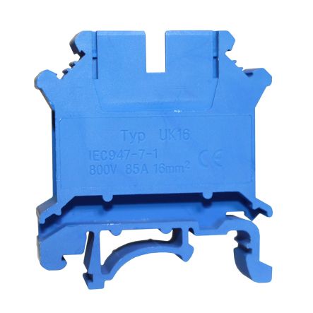 Клеммная TNSY КНГ-UK16 101А, 2,5-16мм2, винтовая, синяя, наборная на DIN-рейку, с маркером, без крышки, 5506253