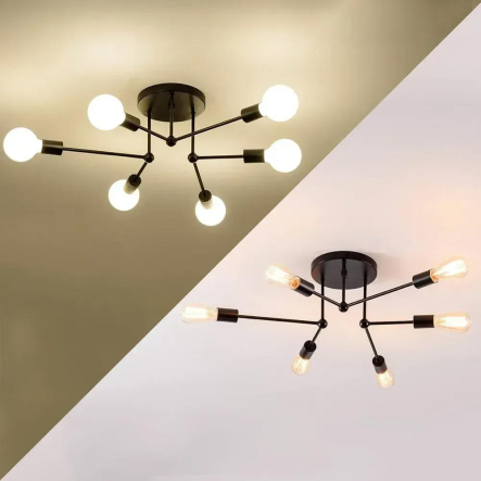 Люстра BELFAST Е27х6 R 740x190 BLACK 220-IP20, чёрная