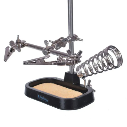 Держатель "Третья рука" ZD-10MB c подсв., 2 Х 90мм + подставка паяльника