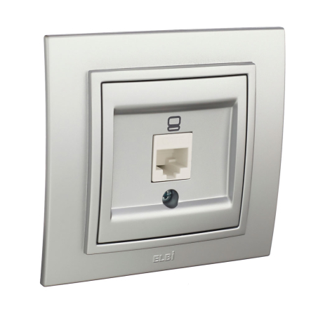 Розетка компьютерная EL-BI Zena (механизм), серебро, 609-011000-247