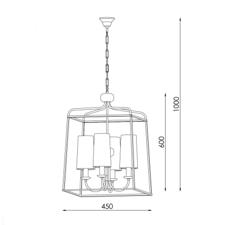 Люстра Hesmo Caffe 4xE14x40W, 45x60 см, хром/сірий, 81-1-04-22-0 - 2