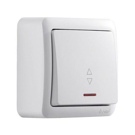 Выключатель Lezard VIOLA проходной одноклавишный, с подсветкой, белый, 751-0200-114 - 1