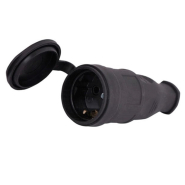 Розетка LEZARD, із заглушкою, 2Р+РЕ, 1х16А, 220-240V, каучук, 106-0400-102