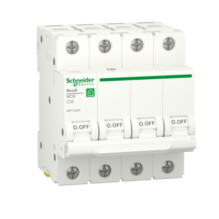 Автоматичний вимикач Schneider Electric R9F12425 RESI9, 6кА, 4P, 25A, C - 1